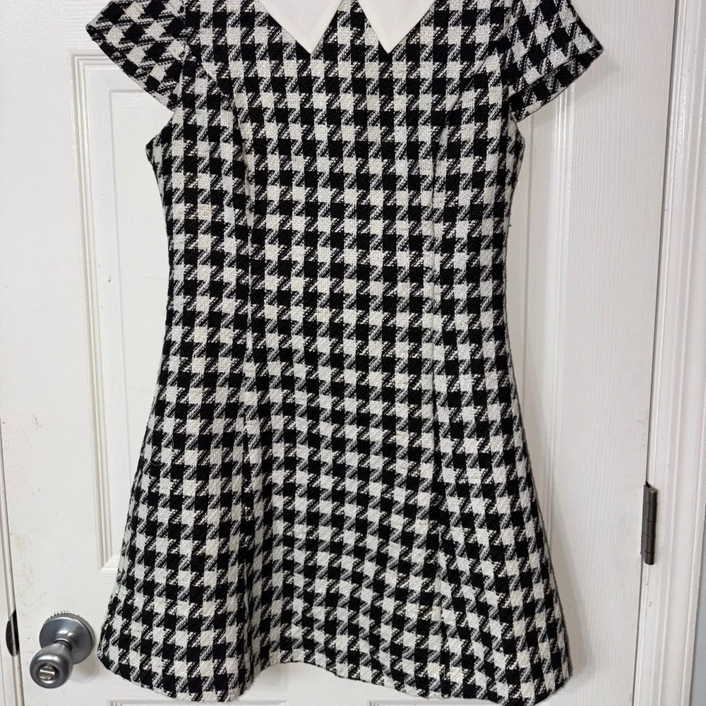 HOUNDS TOOTH COLLARED DRESS - Picture 4 of 4